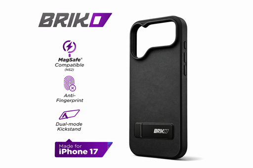 [810135819527] Brikd Apple Iphone 17 Black + Stand Case
