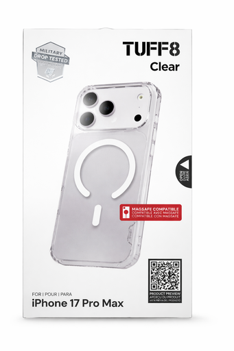 [883672052801] Tuff8 Iphone 17 Pro Max (Only) Clear Case
