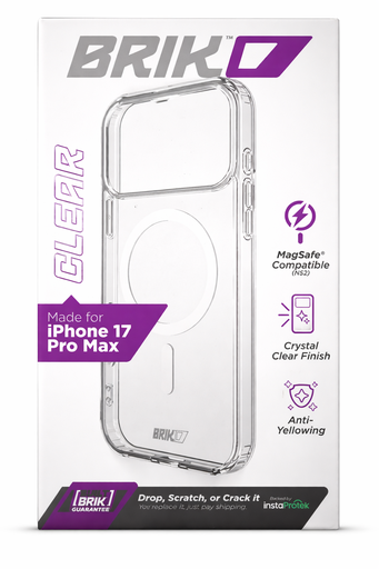 [810135819473] Brikd Clear Magsafe Compatible Case For Iphone 17 Pro Max Only