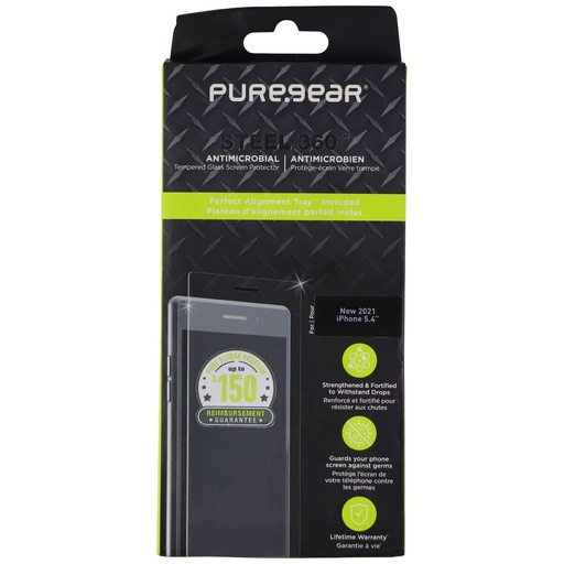 [810032996468] Puregear Steel 360 Tempered Glass Protector For Apple Iphone 13 Mini - Clear
