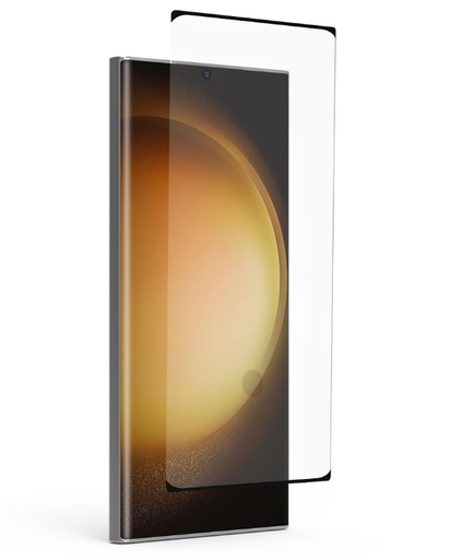 [810096252333] Puregear Samsung Galaxy S23 Ultra Steel 360 Antimicrobial Curved Tempered Glass Fingerprint Sensor Ready Screen Protector With Black Borders, Perfect Alignment Tray